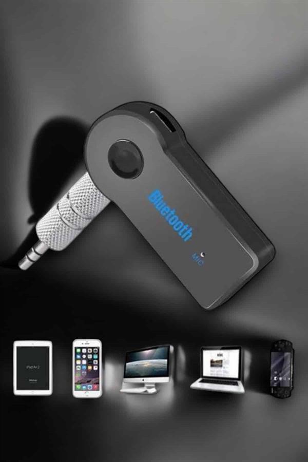 Kablosuz Bluetooth Aux Araç Kiti Siyah Hafıza Kartlı - Lisinya