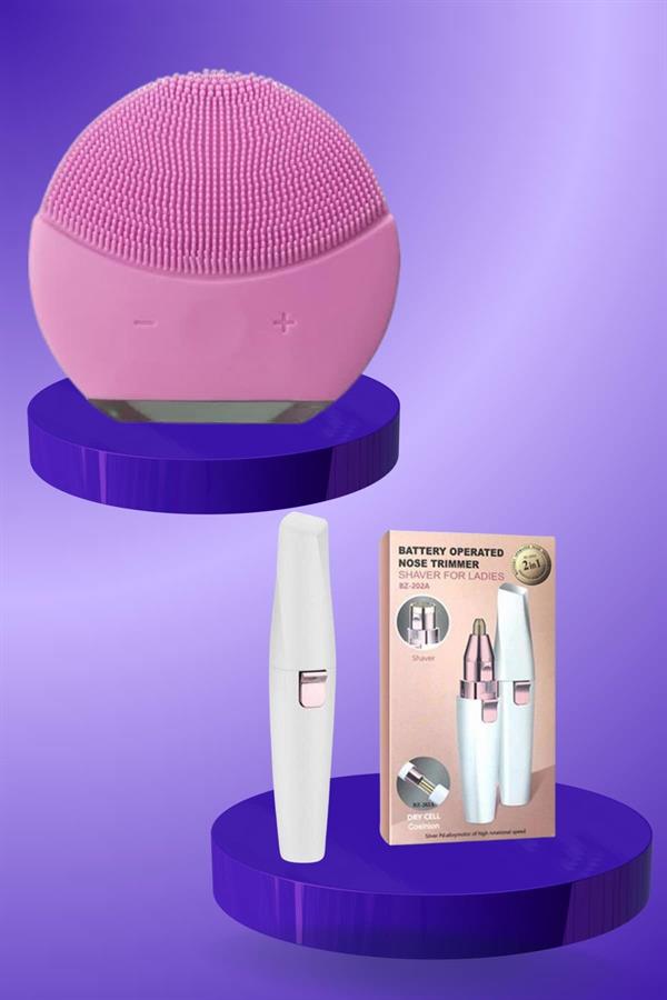 Kulak Burun ve Yüz Epilasyon Aleti ve Yüz Masaj Aleti İkili Cilt Bakım Seti - Lisinya