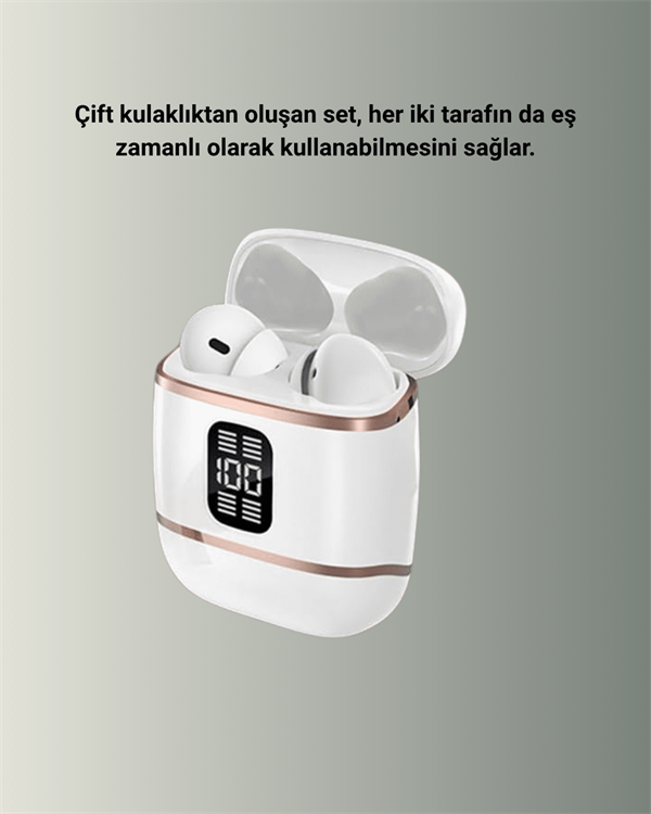 Kulakiçi Bluetooth Kulaklık V5.3 – 4’lü Set, Dijital Ekranlı, Gürültü Engelleme - Lisinya
