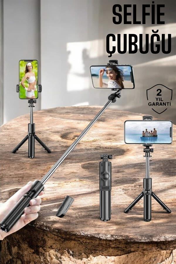 Kumandalı Tripod Telefon Tutucu Selfie Çubuğu 360 Derece Dönebilen - Lisinya