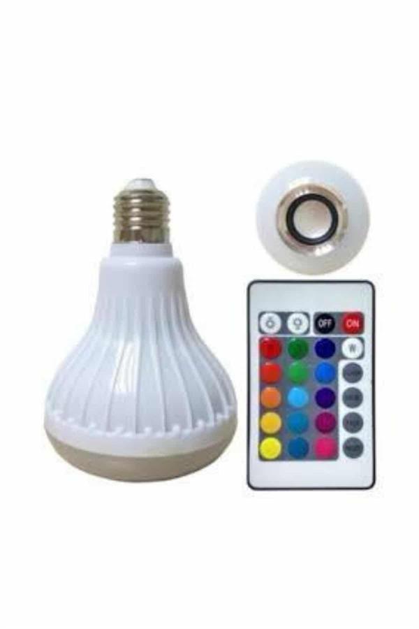 Lamba Hoparlör Ampül Görünümlü Renk Değiştirebilen Android ve İOS Uyumlu - Lisinya