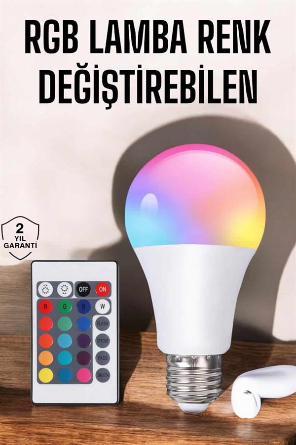 Led Ampul Enerji Dostu RGB Işıklı 100W Led Işık - Lisinya