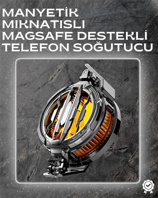 LED Işıklı Telefon Soğutucu | Ultra Sessiz Fan | Mıknatıslı ve Aparatlı Bağlantı - Lisinya