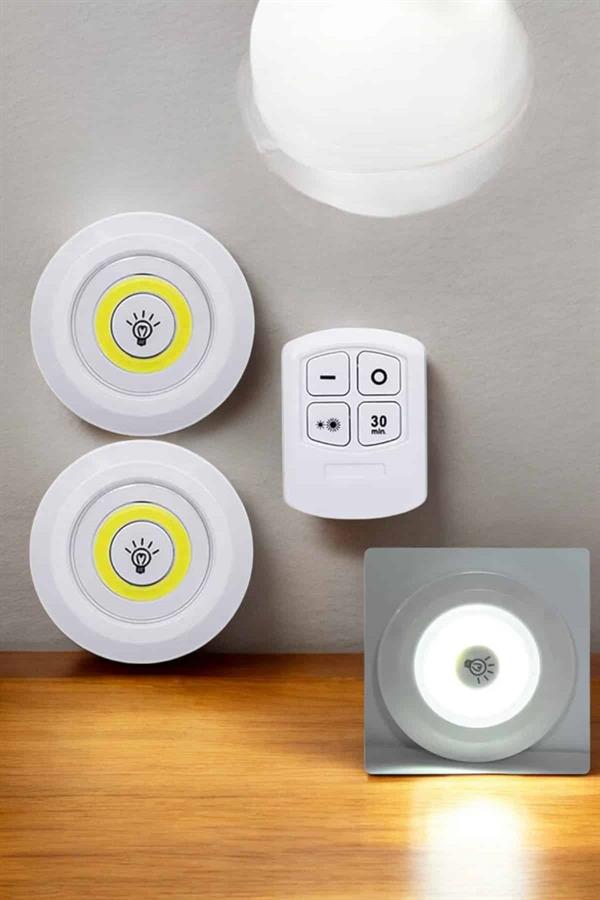 Mutfak Dolap Altı Işığı Uzaktan Kumandalı Yapışkanlı Kablosuz Pilli - Lisinya