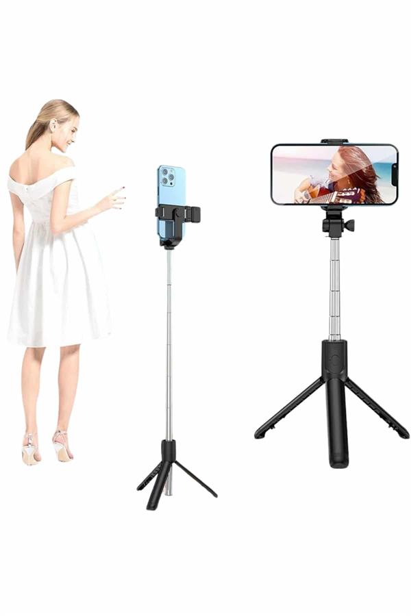 Selfie Çubuğu Tripod Bluetooth Kumandalı Selfie Çubuğu Telefon Tutucu - Lisinya