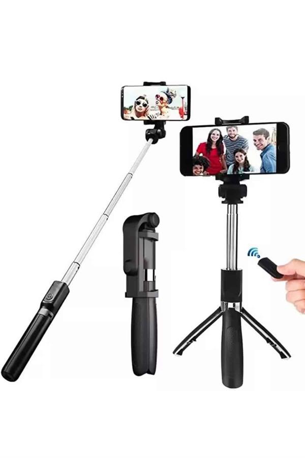 Selfie Çubuğu Tripod Bluetooth Kumandalı Selfie Çubuğu Telefon Tutucu - Lisinya