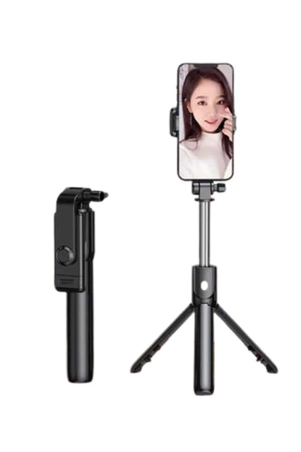 Selfie Çubuğu Tripod Bluetooth Kumandalı Selfie Çubuğu Telefon Tutucu - Lisinya