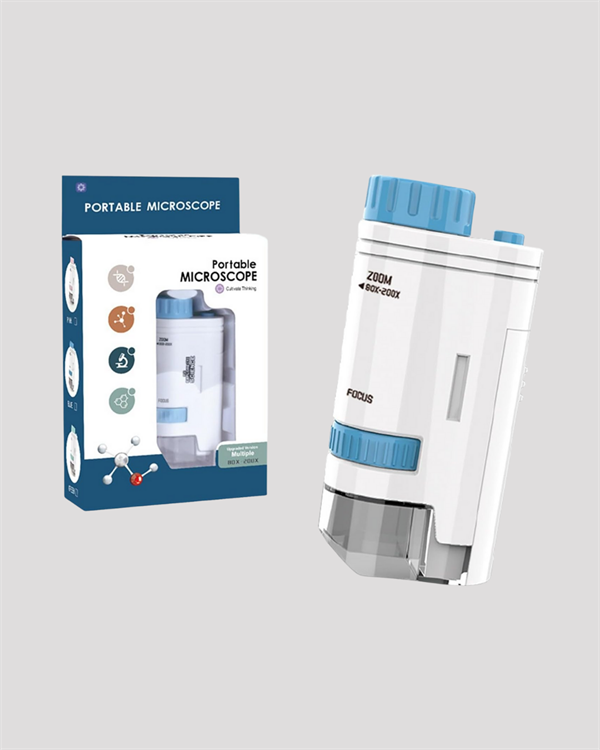 Taşınabilir LED Işıklı Cep Mikroskop – 80X–200X Büyütme - Lisinya