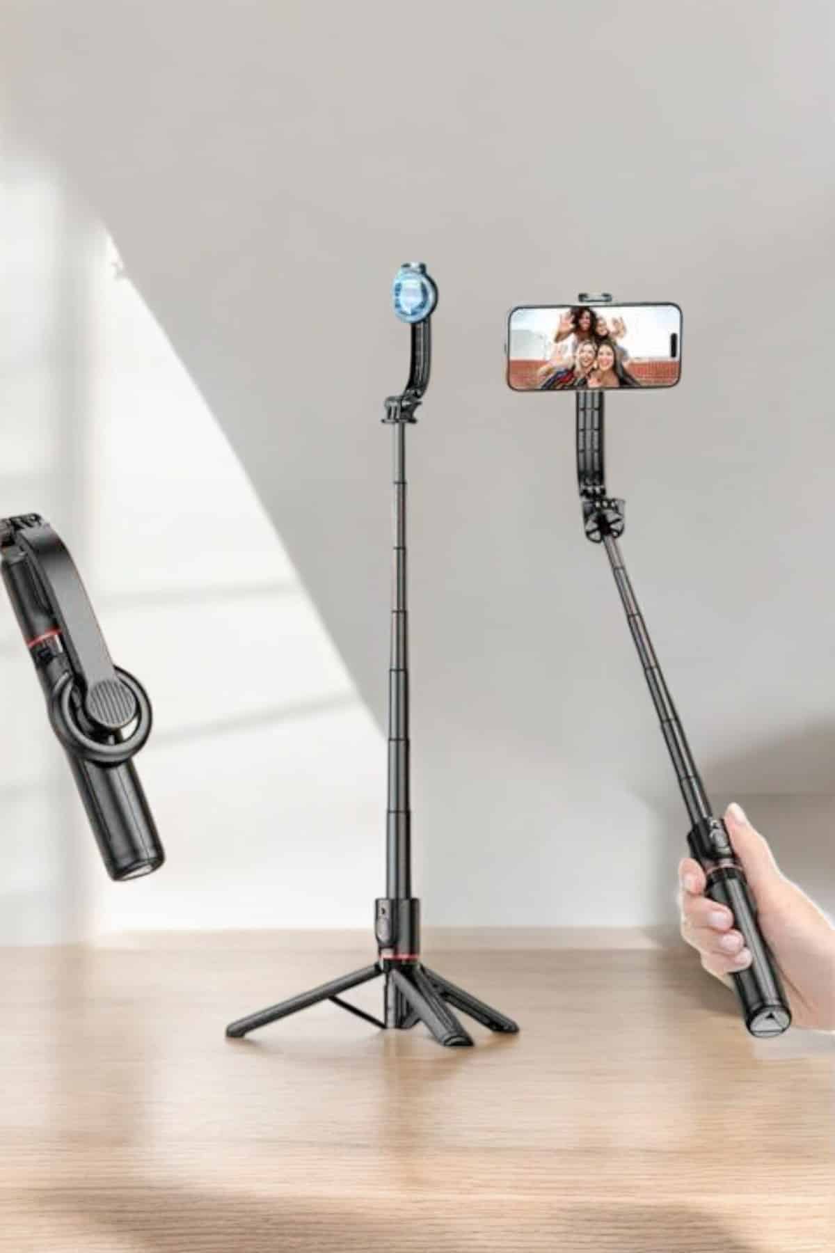 Kumandalı Tripod Telefon Tutucu Selfie Çubuğu 360 Derece Dönebilen - Lisinya