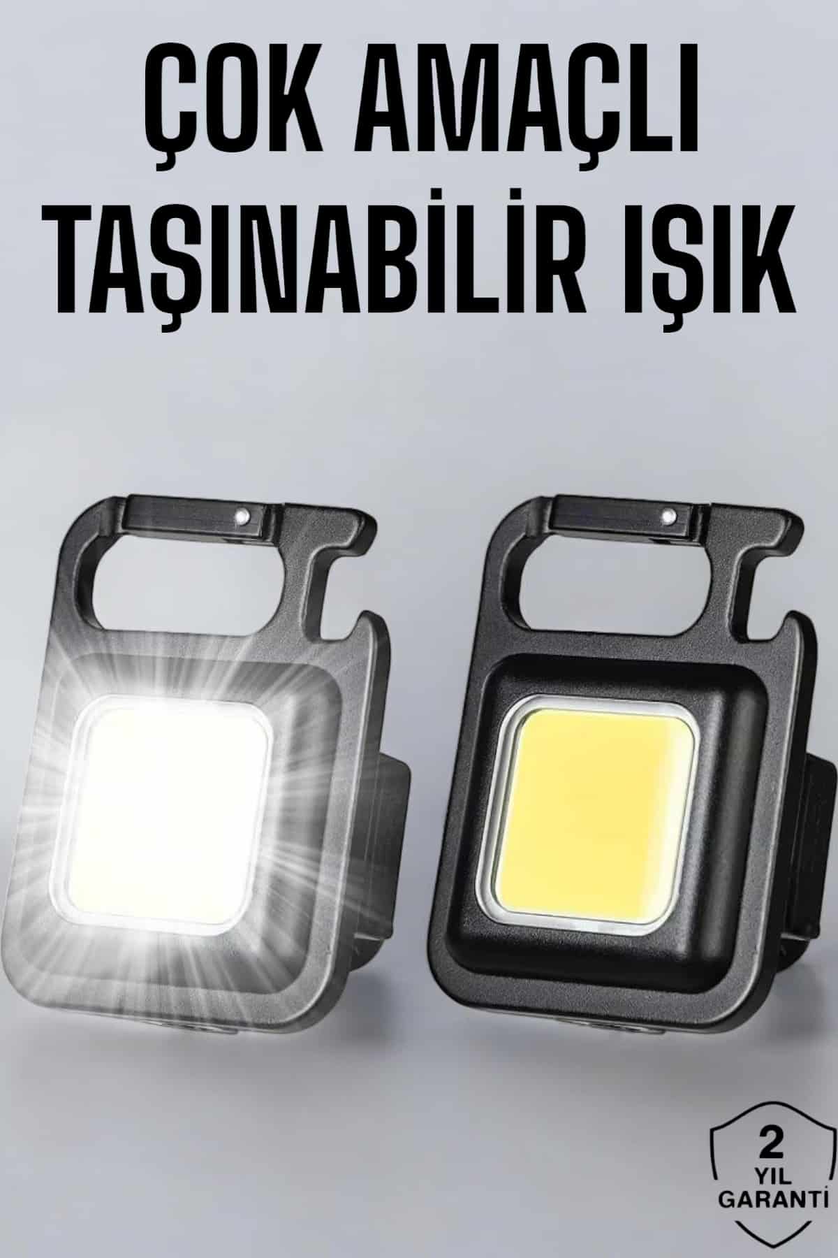Anahtarlık Çok Amaçlı Mıknatıslı Taşınabilir Işık Led Şarjlı - Lisinya