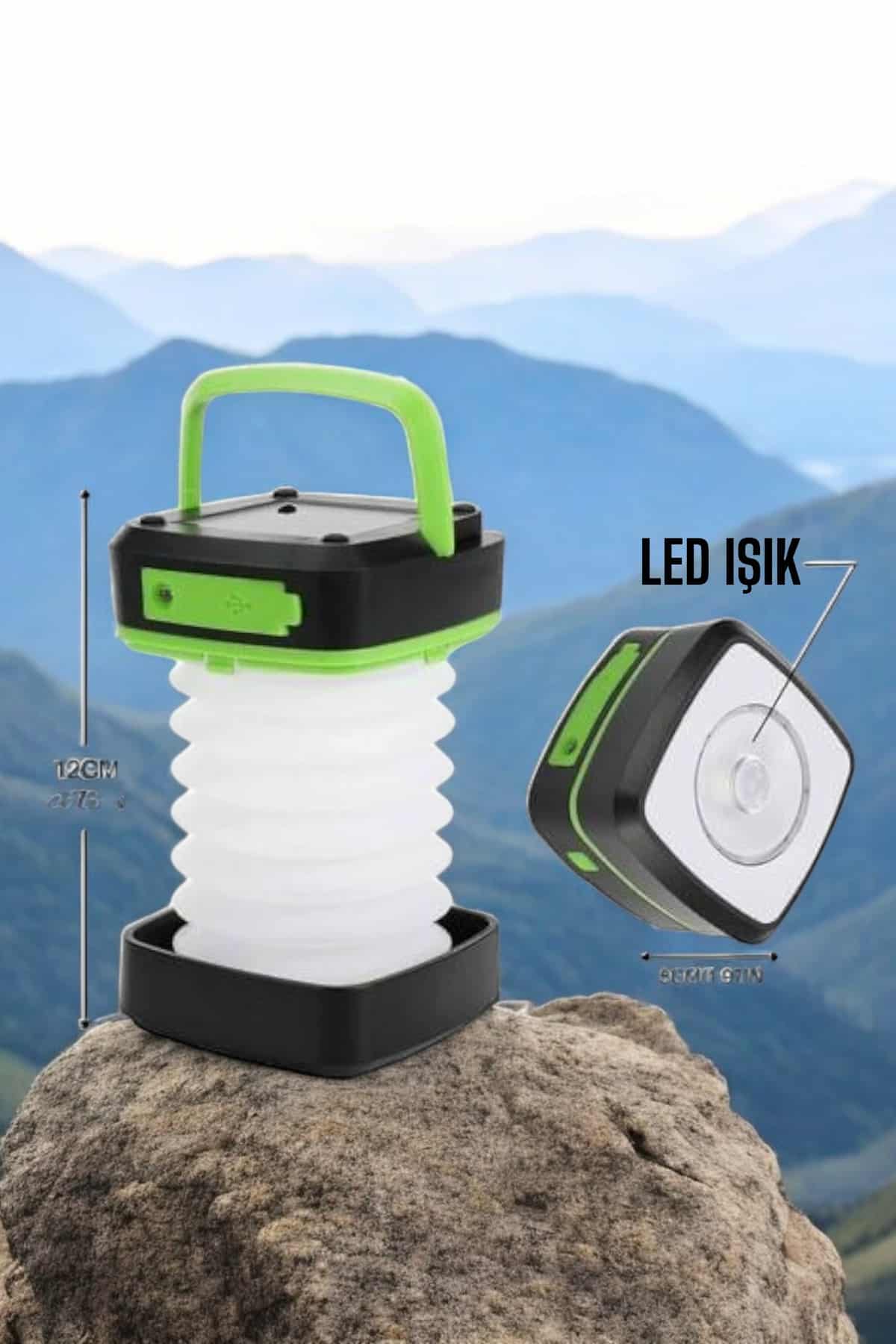Led Lamba Kamp Lambası Hafif Taşınabilir Şarj Süreli Akordeon El Fenerli - Lisinya