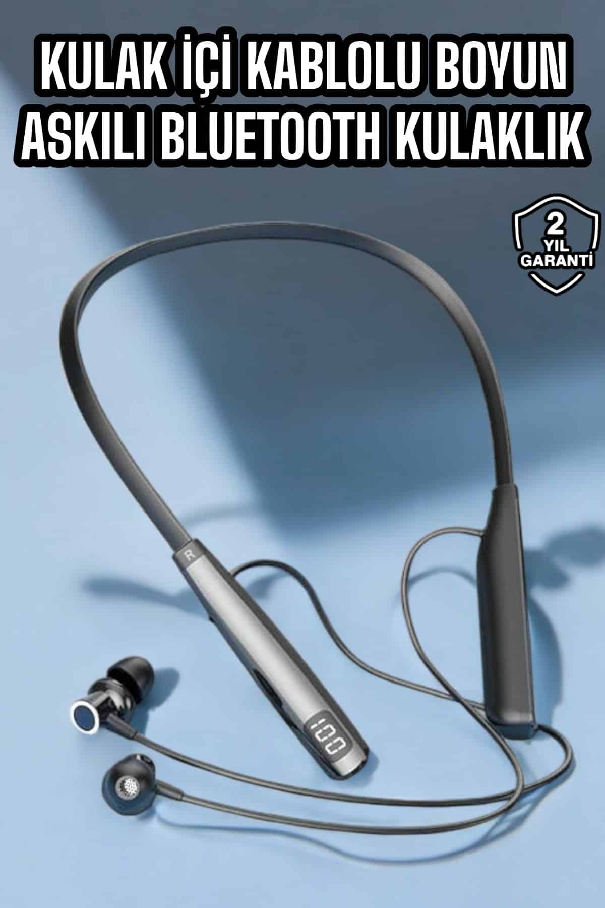 Boyun Askılı Bluetooth Kulaklık Uzun Şarj Süreli Dijital Göstergeli Kablolu - Lisinya