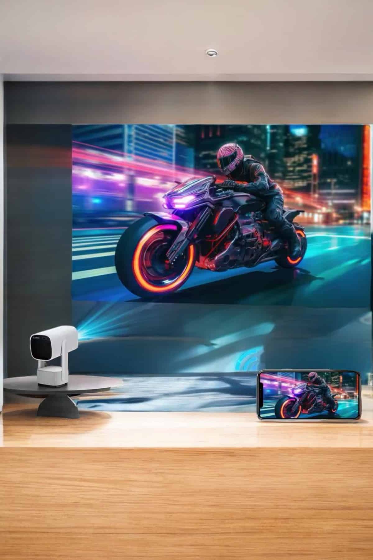 Akıllı Projeksiyon Powerbankli Taşınabilir Sinema Projektörü 4k HD Kaliteli - Lisinya