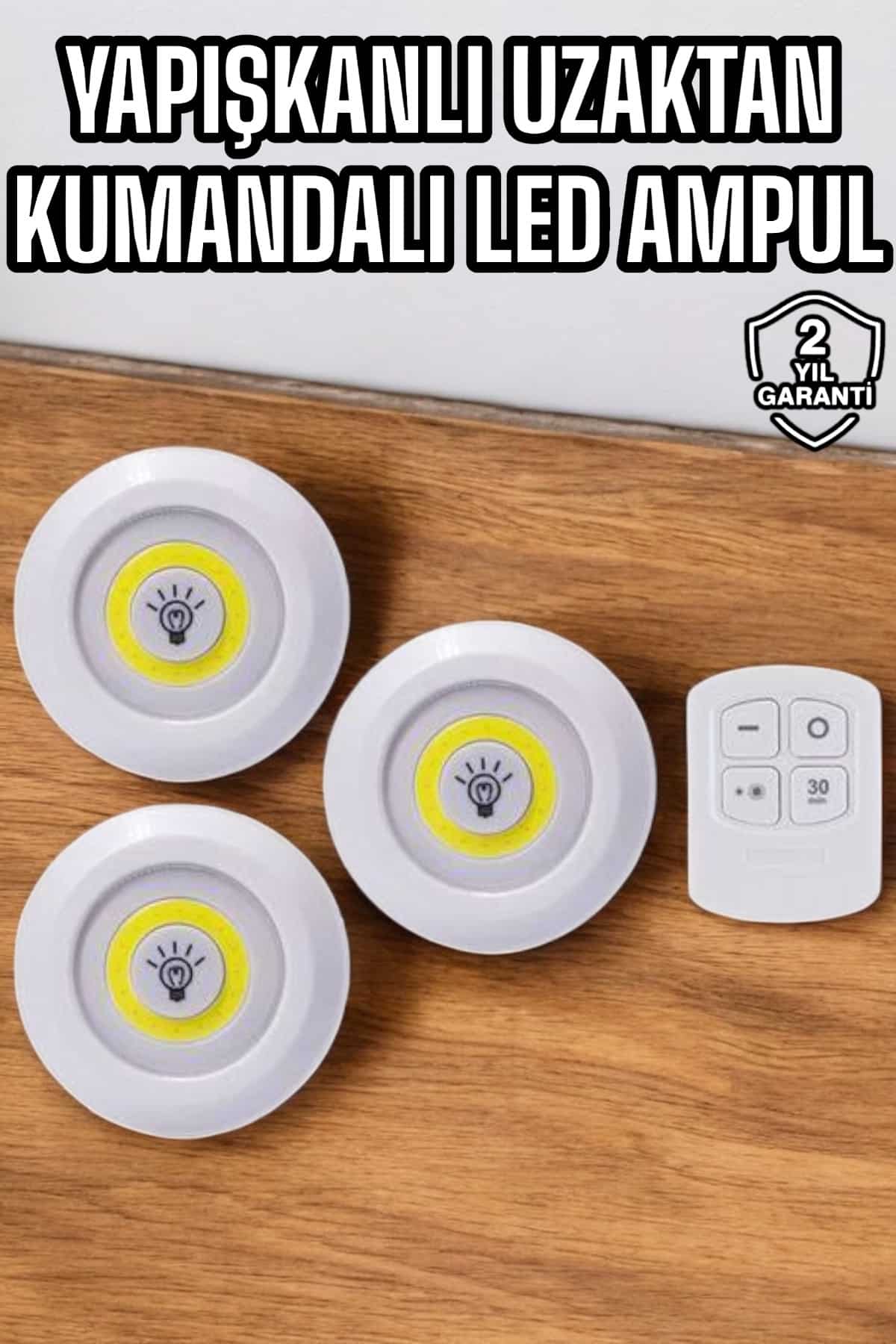 Mutfak Dolap Altı Işığı Uzaktan Kumandalı Yapışkanlı Kablosuz Pilli - Lisinya