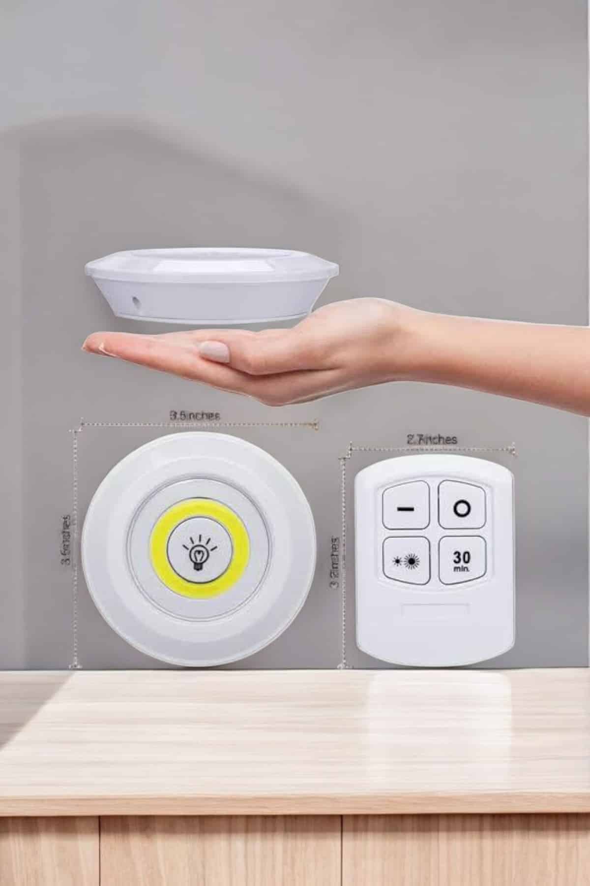 Led Lamba 3'lü Uzaktan Kumandalı Yapışkanlı Beyaz Işık - Lisinya