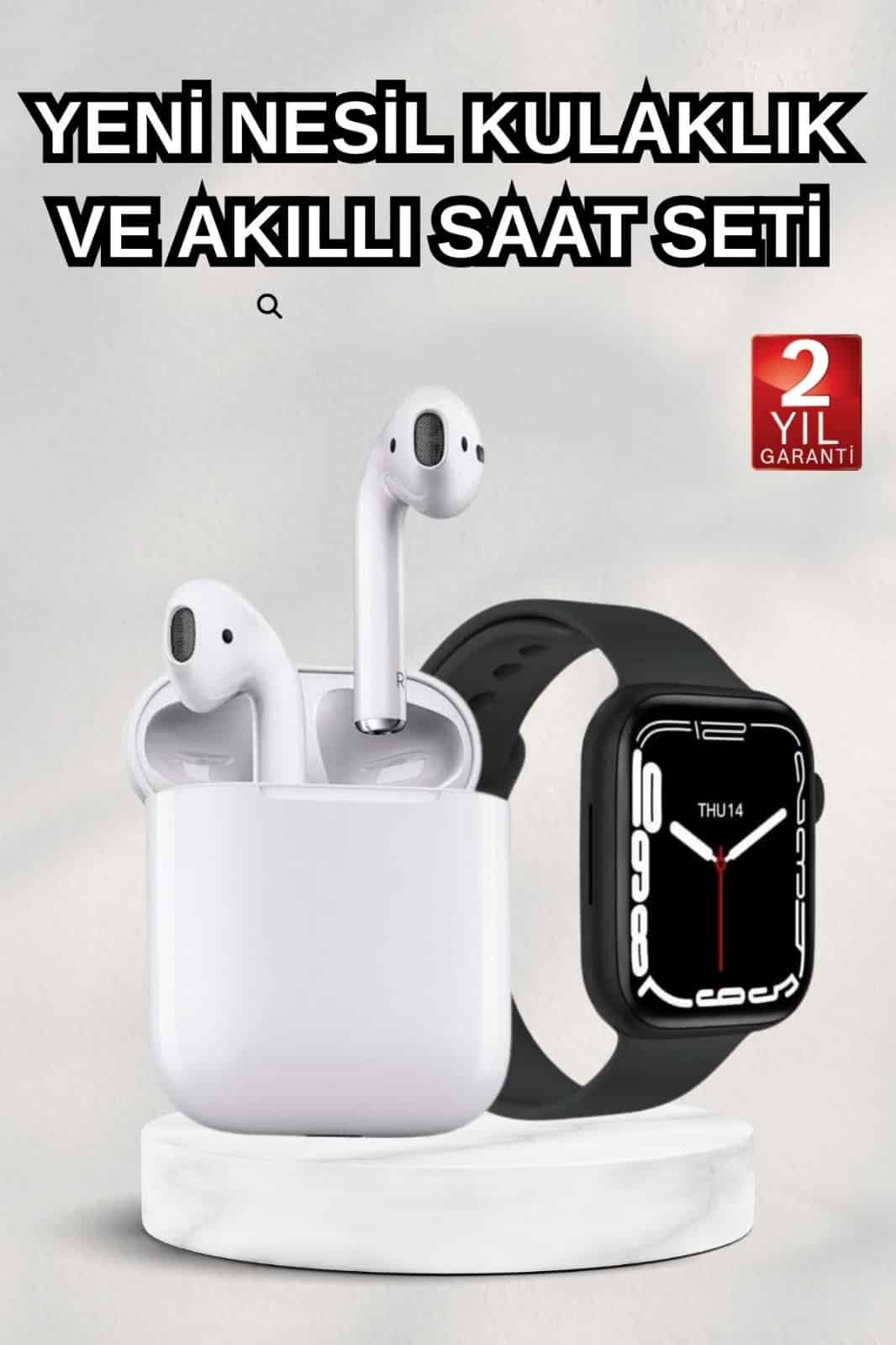 2025 Model Akıllı Saat ve 2.Nesil TWS Bluetooth Kulaklık ANC Özelliği Amoled Ekran - Lisinya