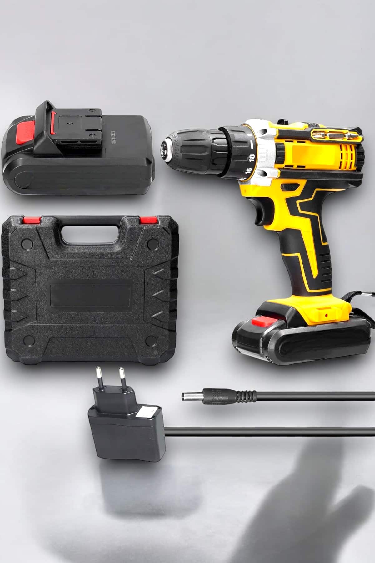 24 Parça Çift Bataryalı Şarjlı Matkap Seti 24W Motor ve Otomatik Mil Kilitli Tasarım - Lisinya