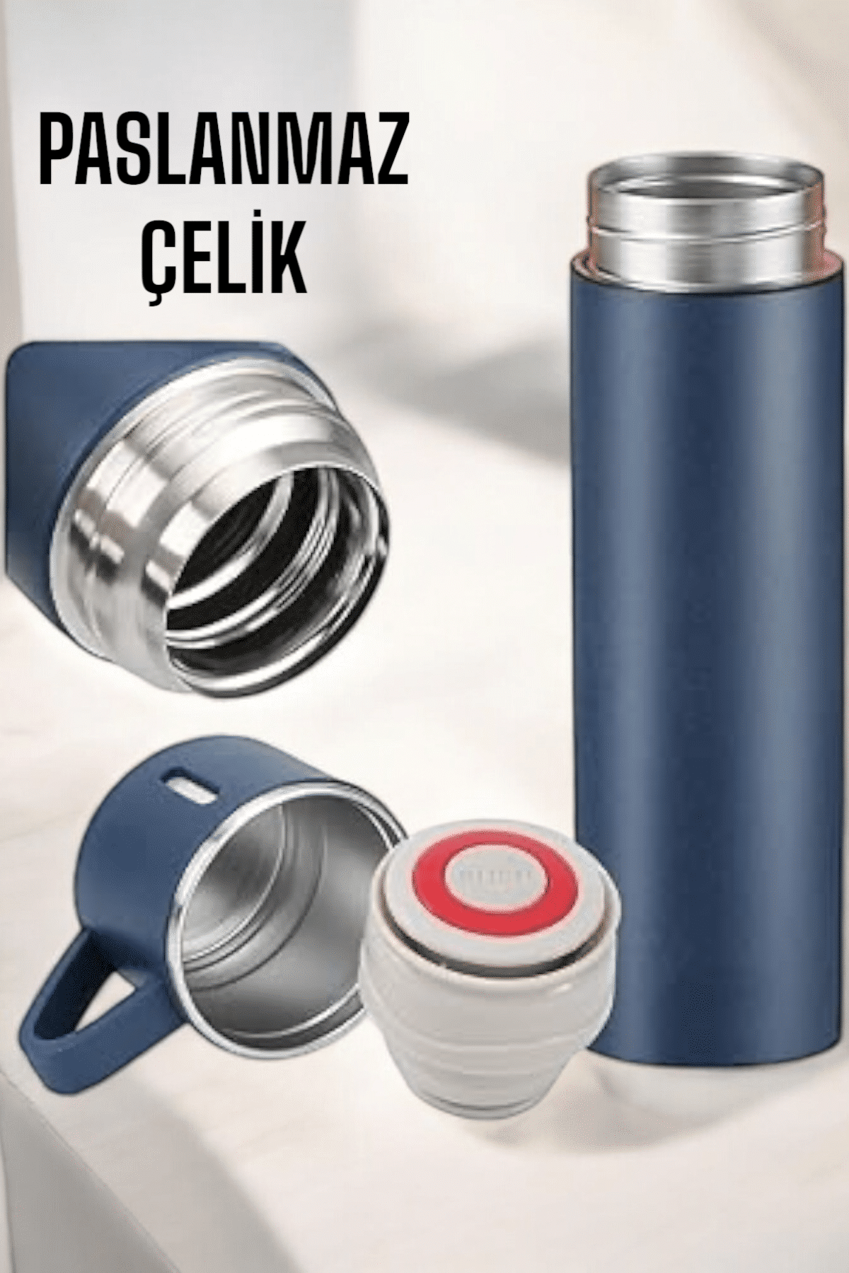 Paslanmaz Çelik 3’lü Termos Seti Vakumlu ve 8 Saat Isı Koruma - Lisinya Paslanmaz Çelik 3’lü Termos Seti Vakumlu ve 8 Saat Isı Koruma - Lisinya