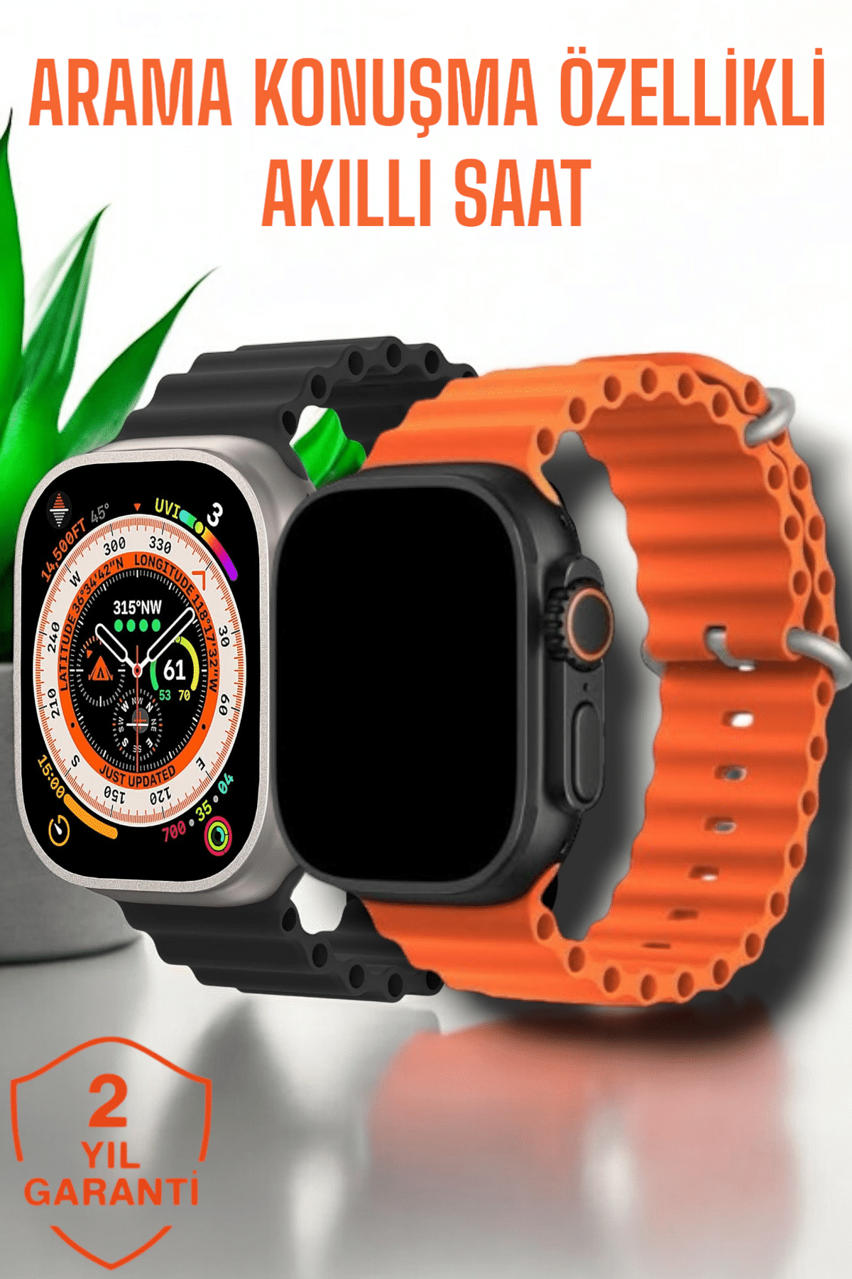 Suya ve Toza Dayanıklı 45 MM Akıllı Saat Bildirim ve Cevapsız Çağrı Görüntüleme - Lisinya