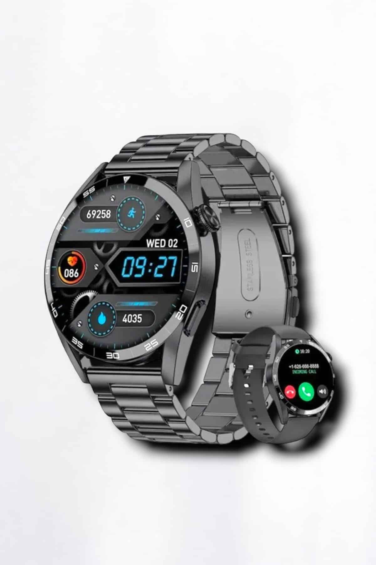 Suya Dayanıklı Dokunmatik Akıllı Saat Bluetooth 5.0, Sesli Asistan ve Sağlık Takibi - Lisinya