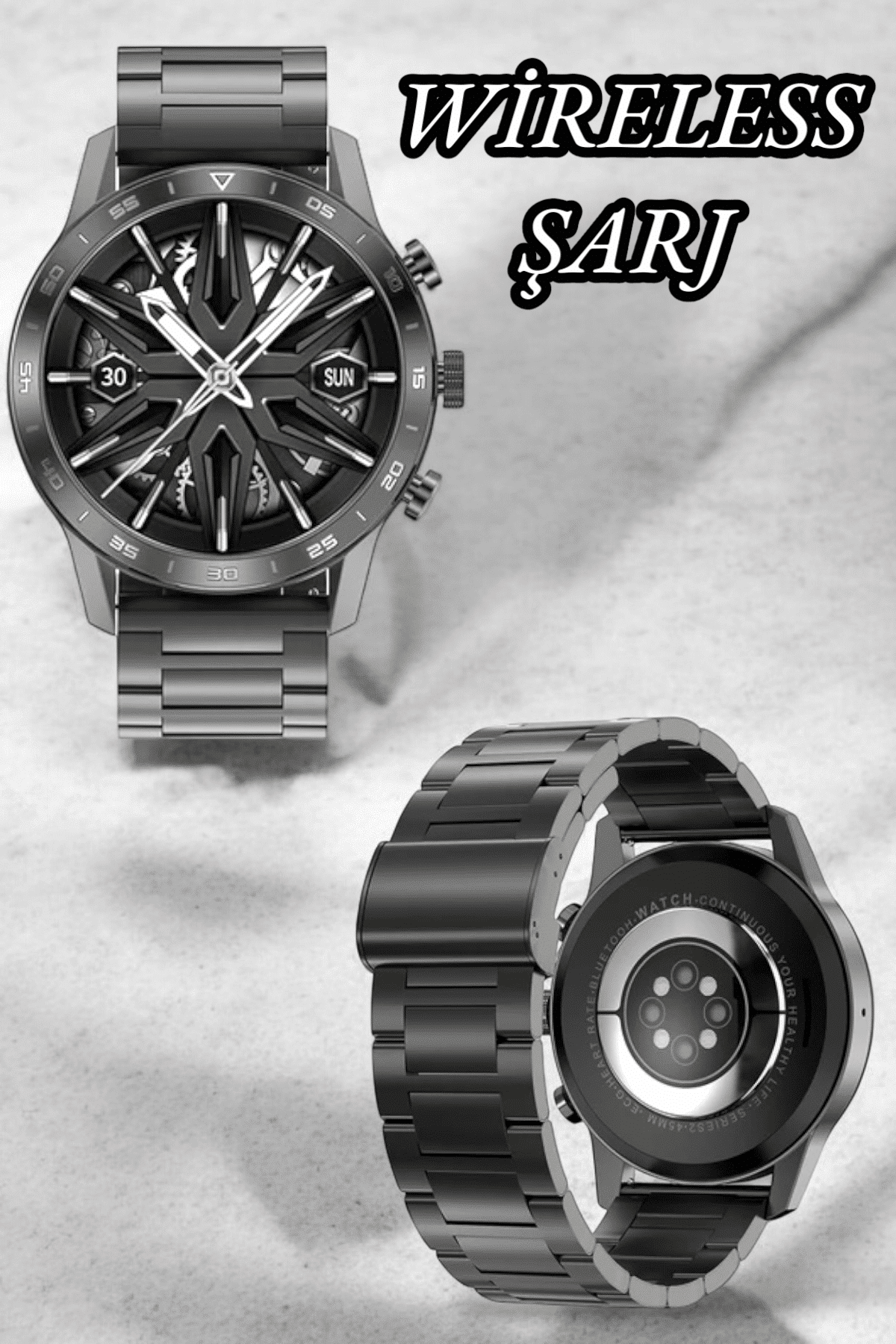 Suya Dayanıklı Dokunmatik Akıllı Saat Bluetooth 5.0, Sesli Asistan ve Sağlık Takibi - Lisinya