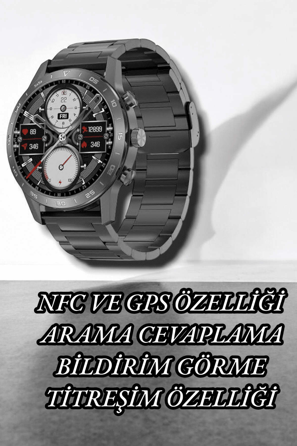 NFC ve Kablosuz Şarjlı Akıllı Saat EKG, Nabız & Spor Modları ile iOS ve Android Uyumlu - Lisinya