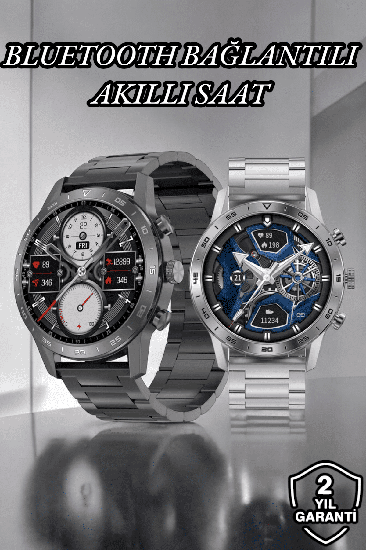 Suya Dayanıklı Dokunmatik Akıllı Saat Bluetooth 5.0, Sesli Asistan ve Sağlık Takibi - Lisinya