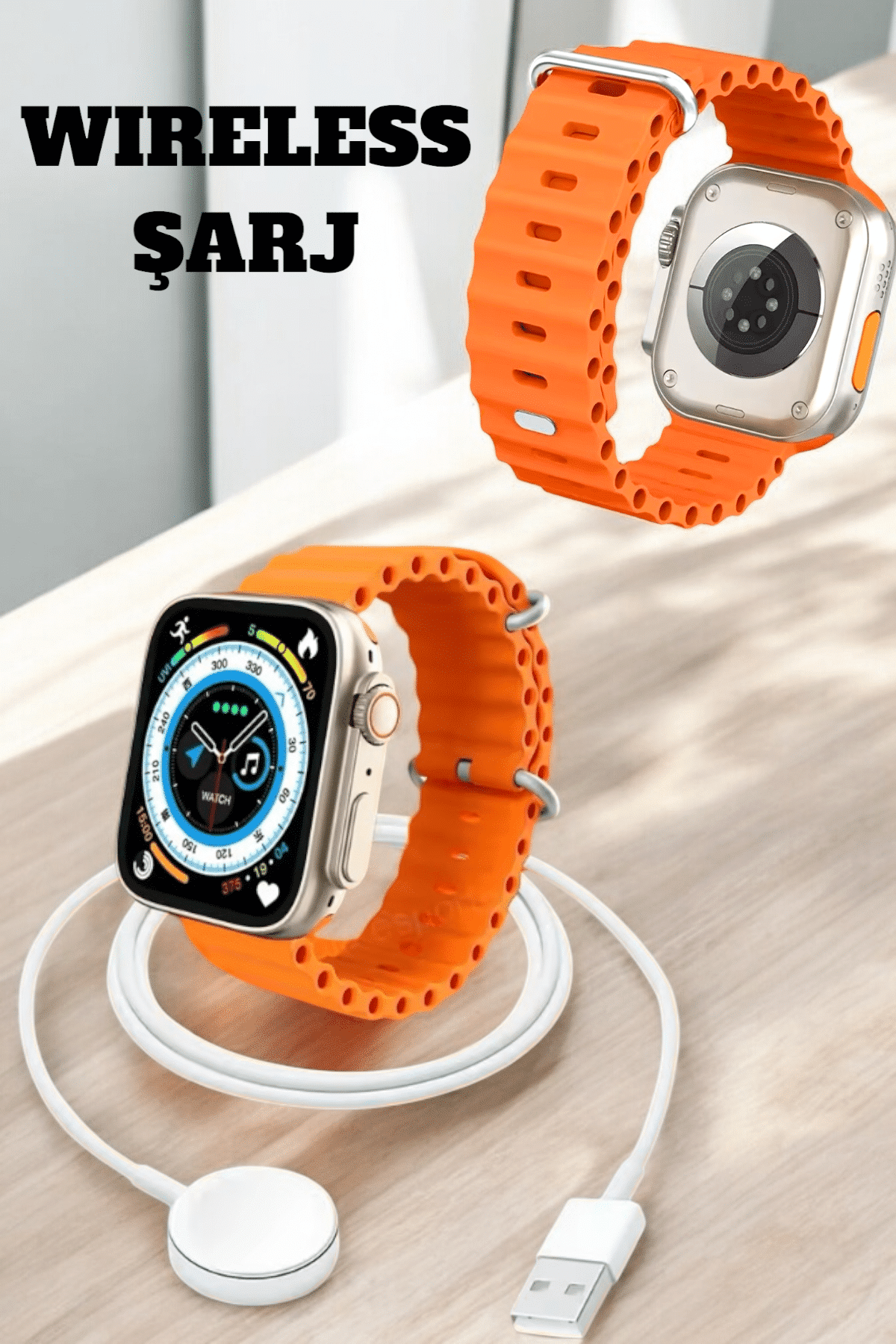 Kablosuz Şarjlı, Çağrı ve Müzik Kontrolü Sağlayan Akıllı Saat - Lisinya