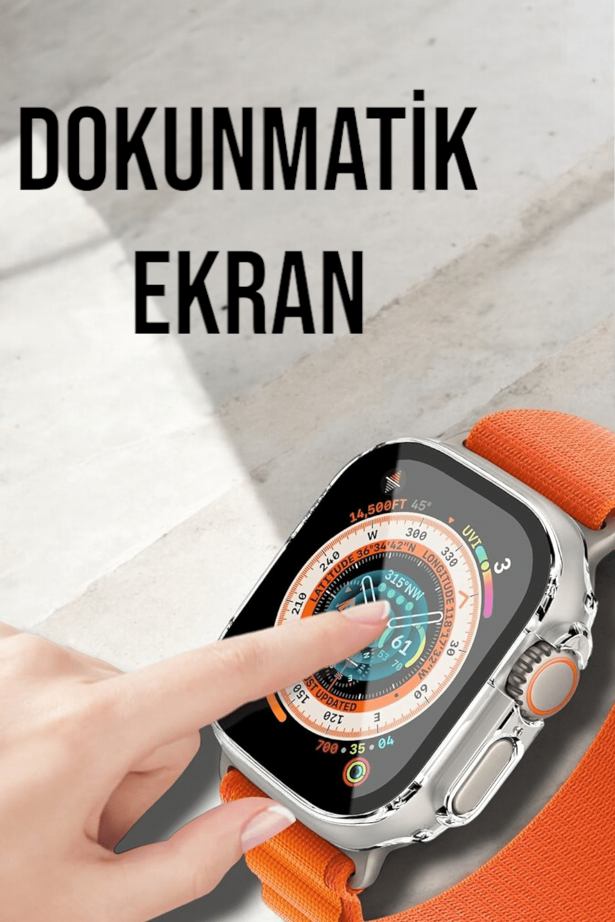 Bluetooth Bağlantılı 49MM Dokunmatik Akıllı Saat Sağlık ve Spor Takip Özellikli - Lisinya