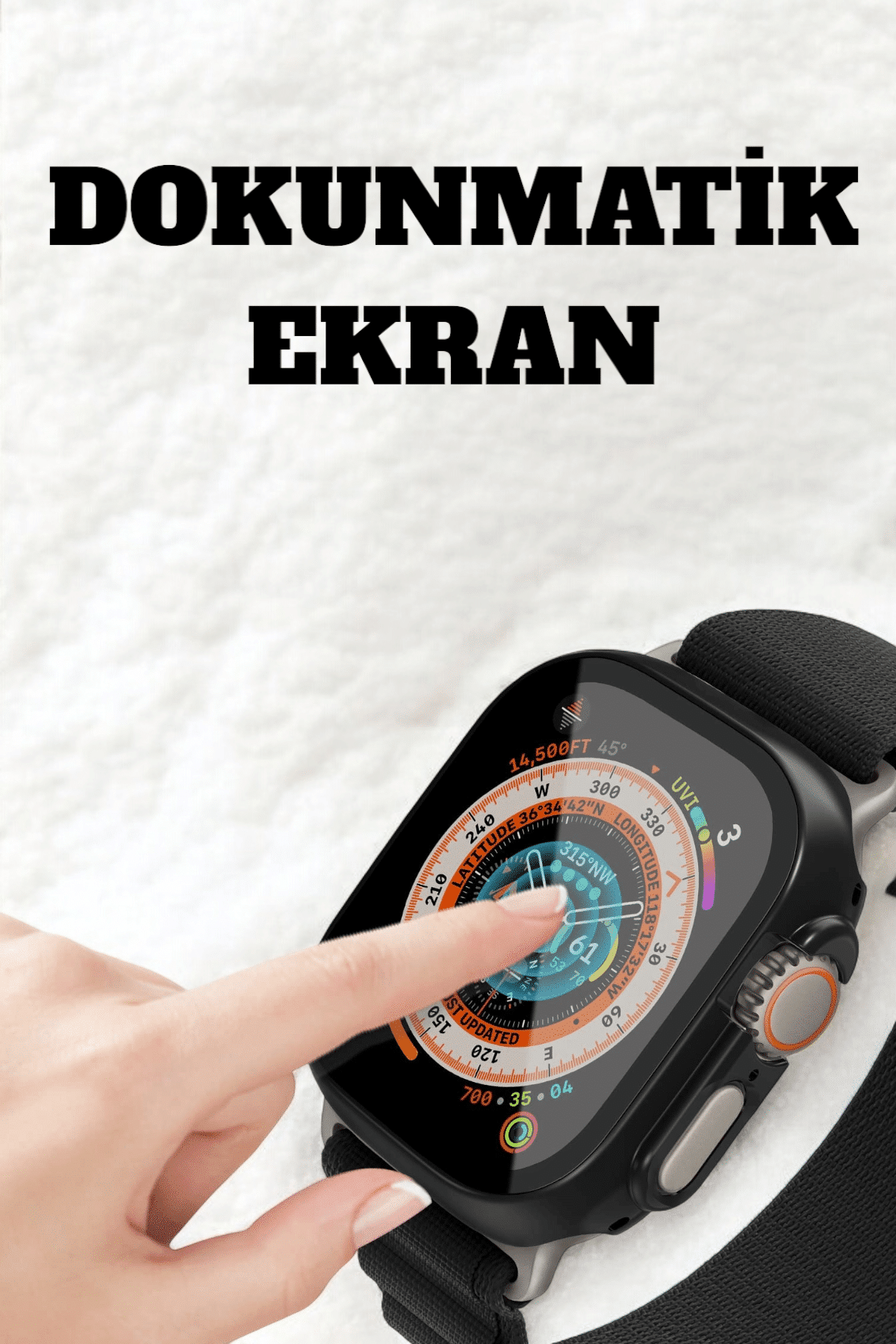 Uyku ve Nabız Takipli, Wireless Şarjlı Akıllı Saat Android ve iOS Uyumlu - Lisinya