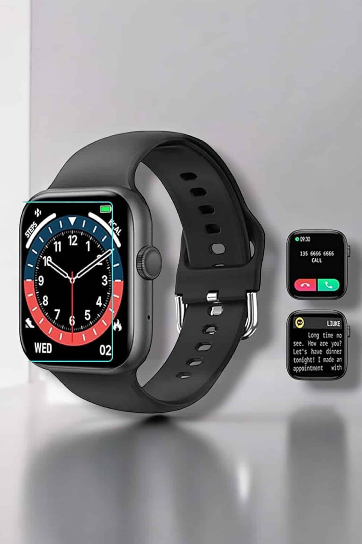 Akıllı Saat Adım Sayar, Kalp Atışı İzleme Dokunmatik Bluetooth Bağlantılı - Lisinya