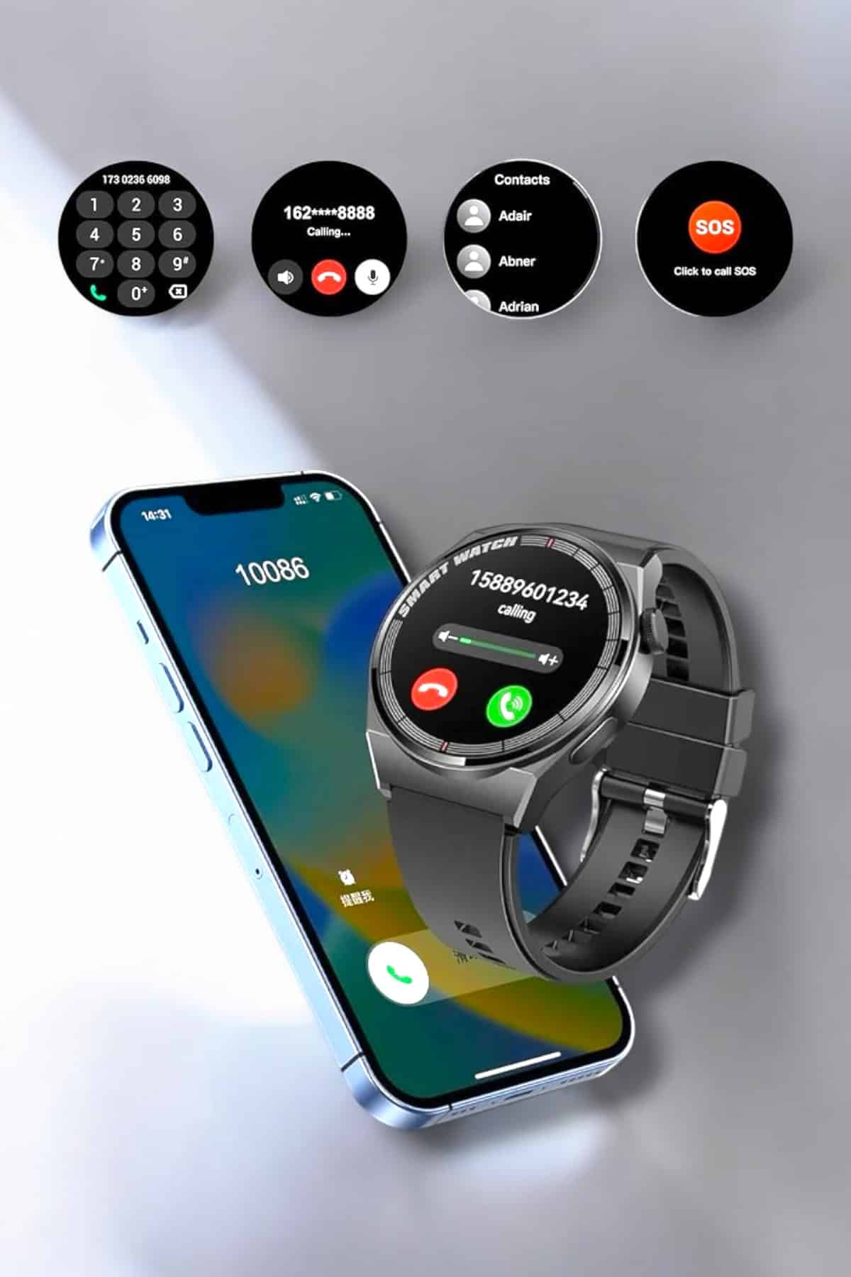 Akıllı Saat Sağlık ve Fitness Takibi Bluetooth Bağlantılı Dokunmatik Ekran - Lisinya