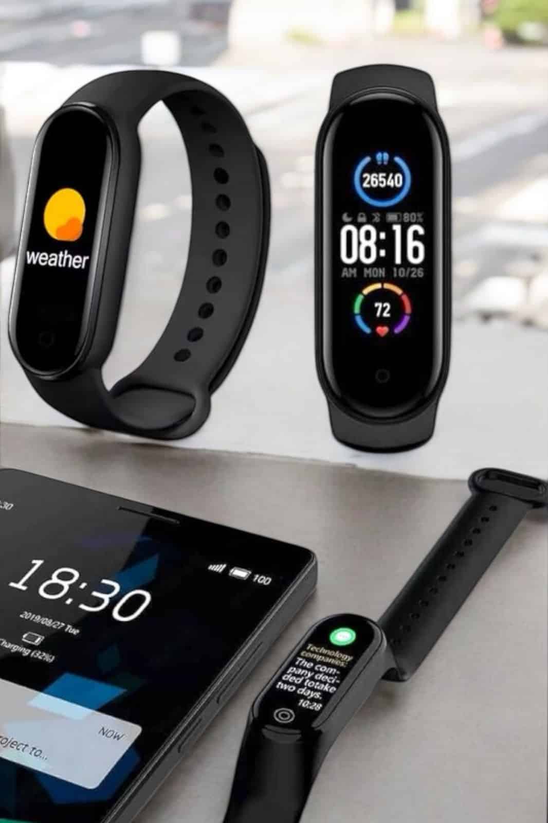 Akıllı Bileklik Fitness ve Sağlık İçin Akıllı Bileklik Adım Sayar, Kalp Atışı, Uyku İzleme - Lisinya