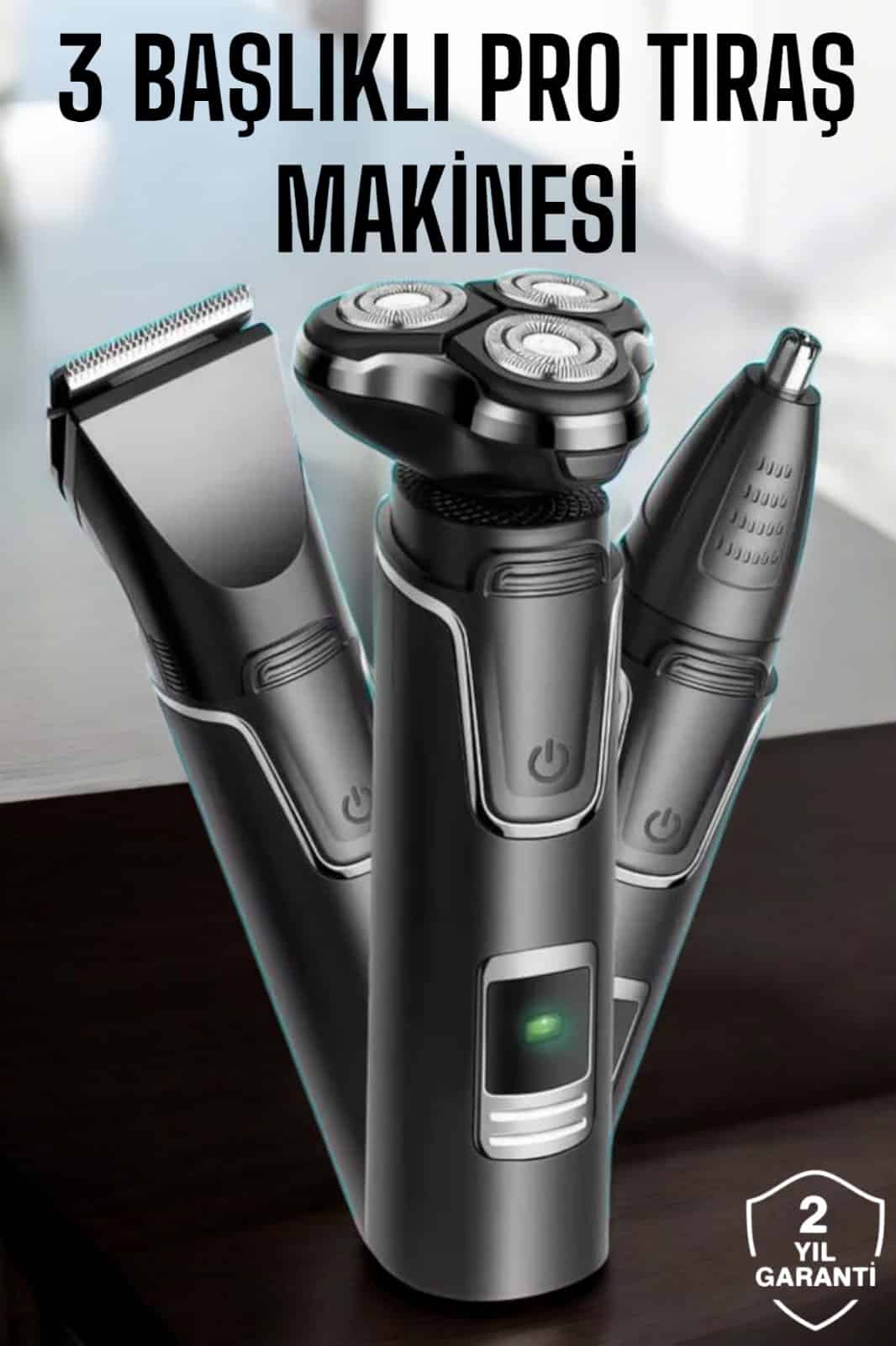 Yüksek Performanslı 3 Başlıklı Profesyonel Tıraş Makinesi - Lisinya