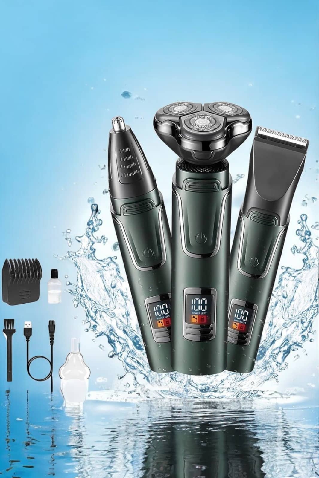 3 Başlıklı Profesyonel Saç ve Sakal Bakım Seti Vücut, Burun ve Kulak Tüy Alma - Lisinya