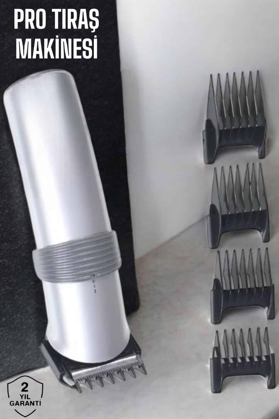 4 Taraklı Profesyonel Şarjlı Saç ve Sakal Kesme Tıraş Makinesi Seti - Lisinya