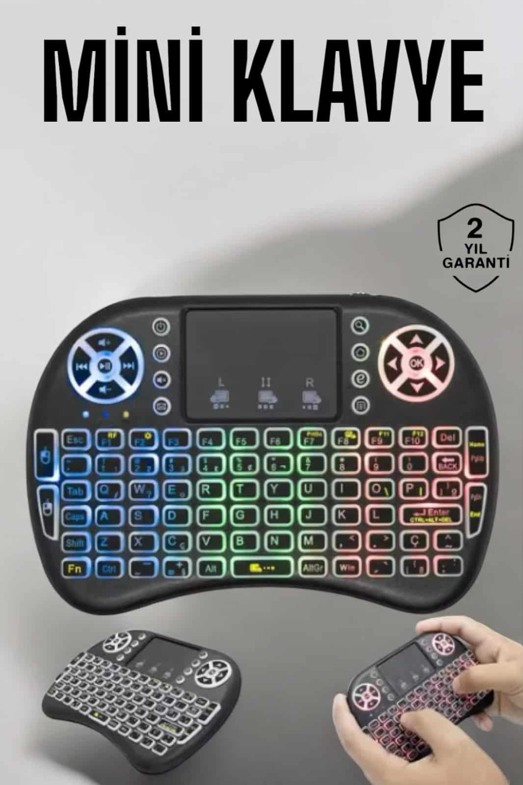 Işıklı Kablosuz Mini Q Klavye Tüm Cihazlara Uyumlu - Lisinya