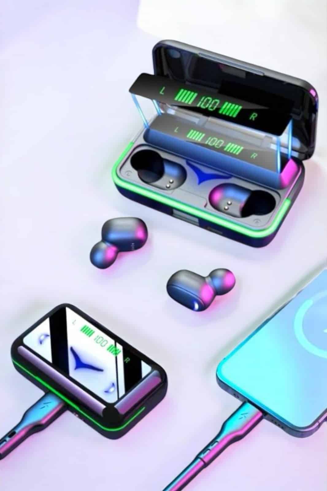 Powerbank Özellikli Kablosuz Bluetooth Kulaklık RGB Işıklı - Lisinya