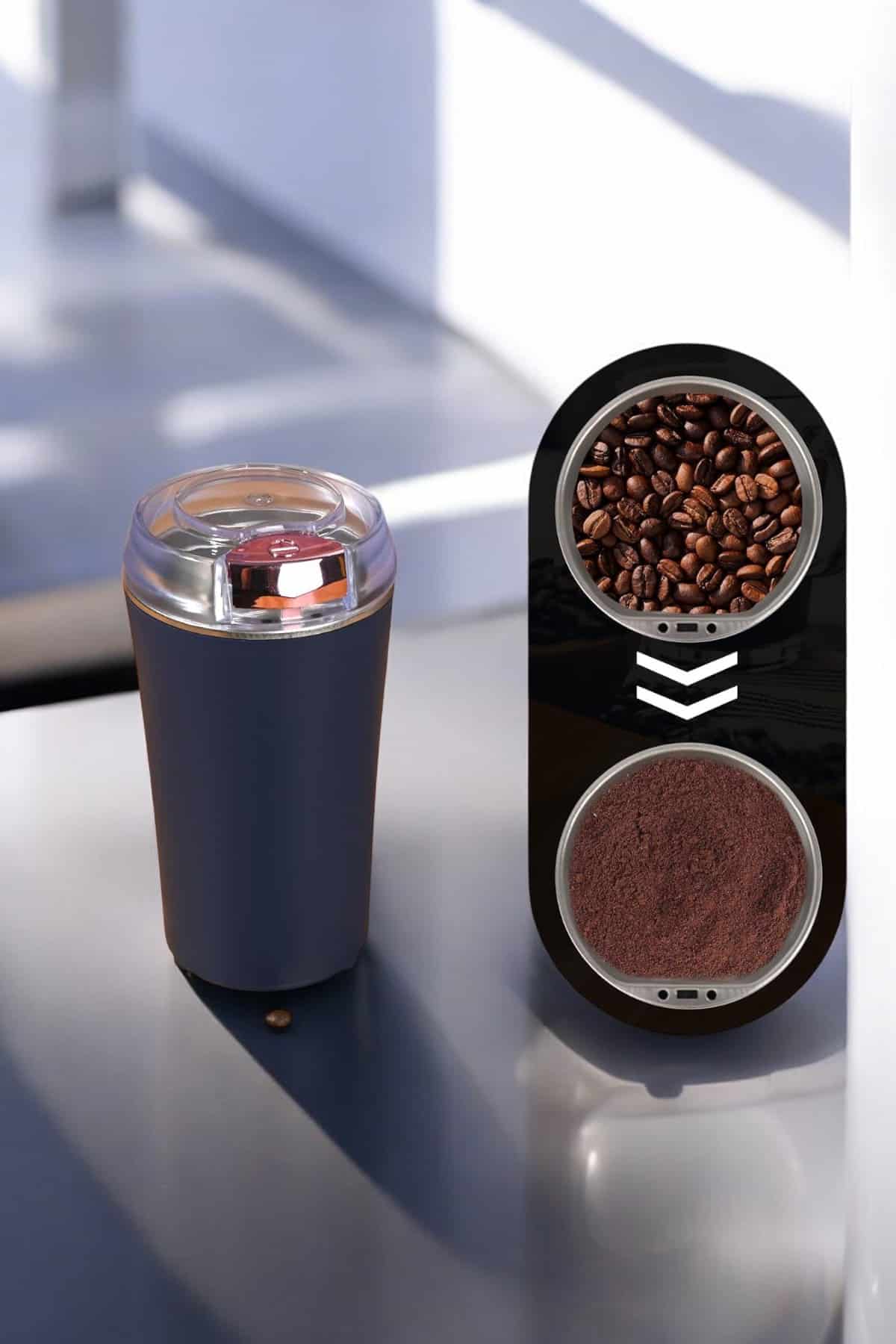 Taşınabilir Kahve & Baharat Öğütücü, Kolay Temizlenebilir ve Uzun Ömürlü Paslanmaz Çelik - Lisinya