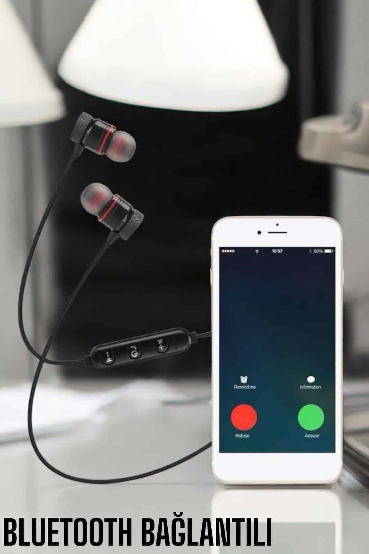 Kablolu Mıknatıslı Sport Kulaklık Bluetooth Bağlantılı - Lisinya