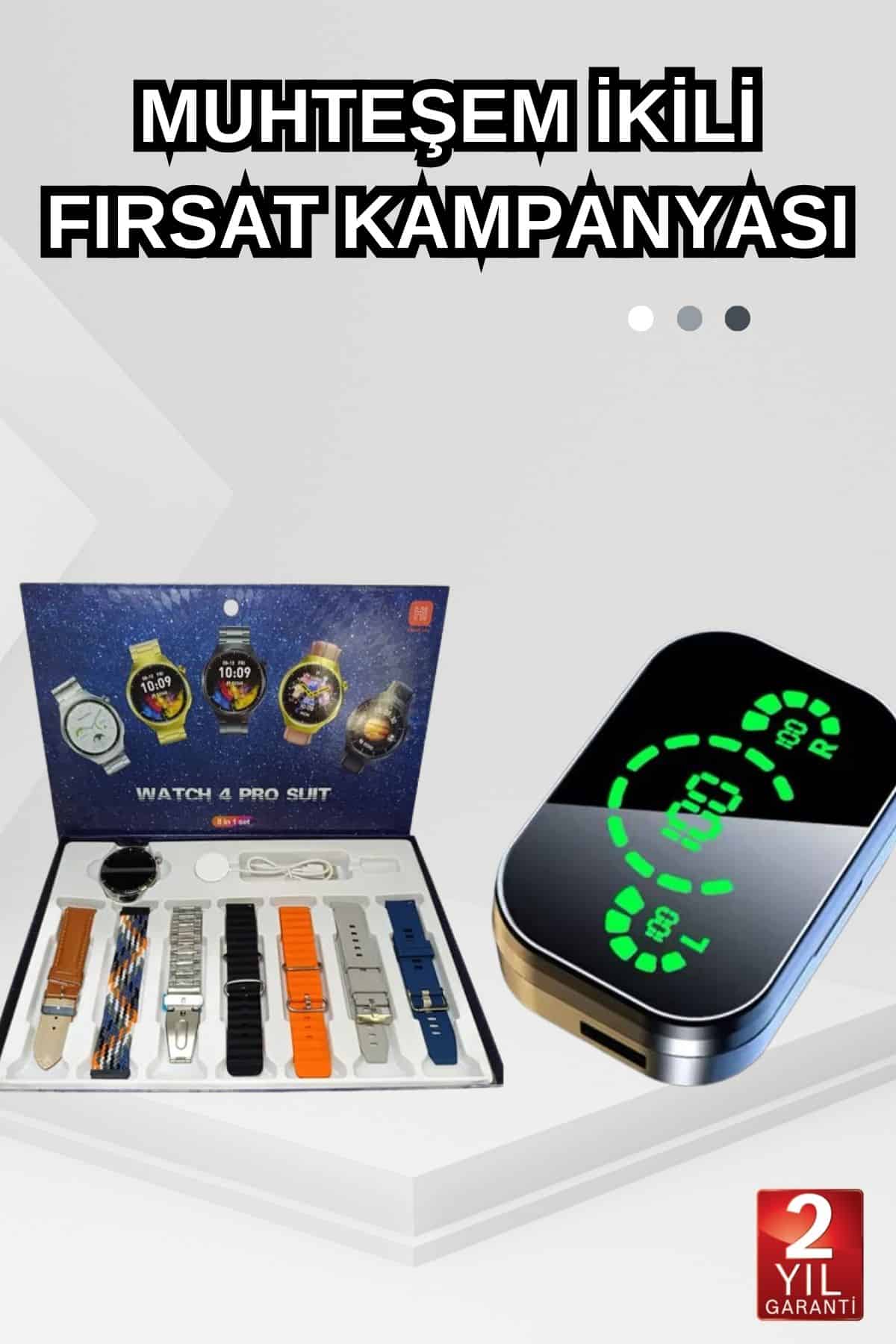 Dokunmatik Akıllı Saat Yeni Nesil Kulaklık Kampanyası Bluetooth Bağlantılı ANC Özelliği - Lisinya