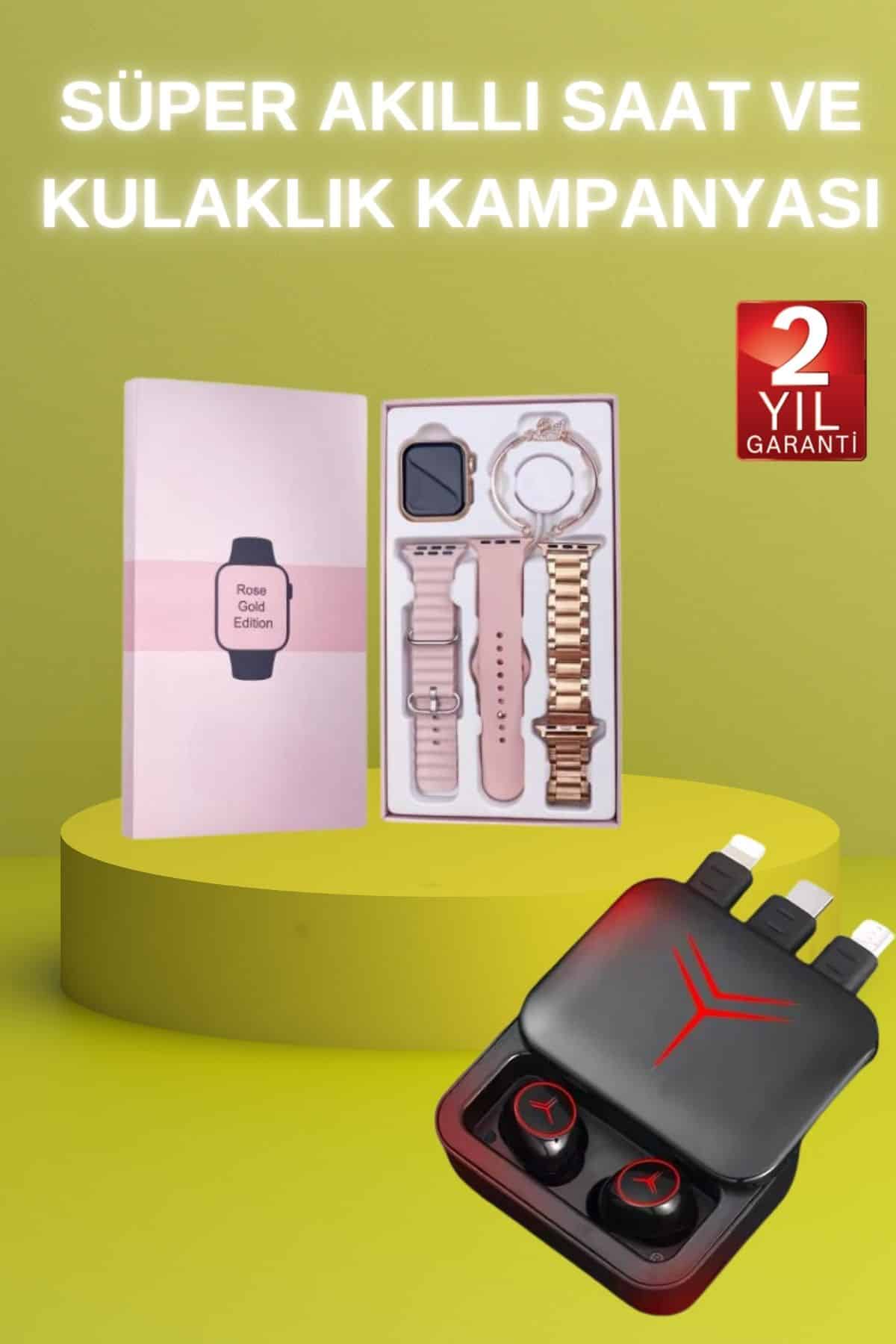 Powerbank Özellikli Bluetooth Kulaklık ve Nabız Ölçer Akıllı Saat Bileklik Hediyeli - Lisinya