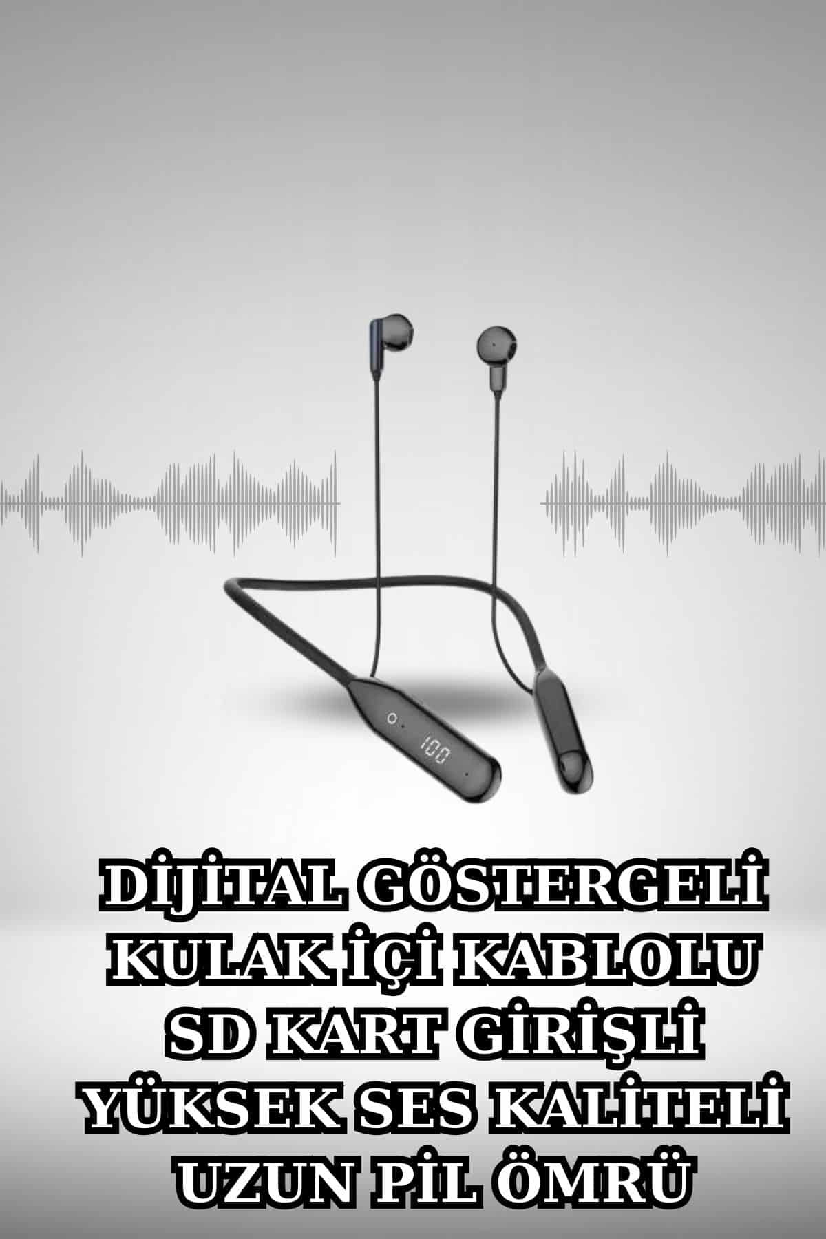 Alarm ve Titreşim Özellikli Akıllı Saat ve Mikrofonlu Kablolu Bluetooth Kulaklık 60 Saat - Lisinya