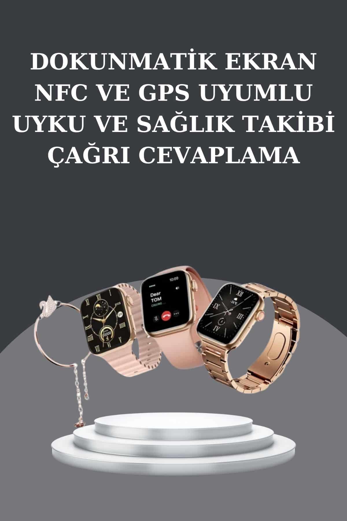 Kadınlara Özel Bileklik Hediyeli Akıllı Saat ve Dijital Göstergeli ANC Özellikli Bluetooth Kulaklık - Lisinya