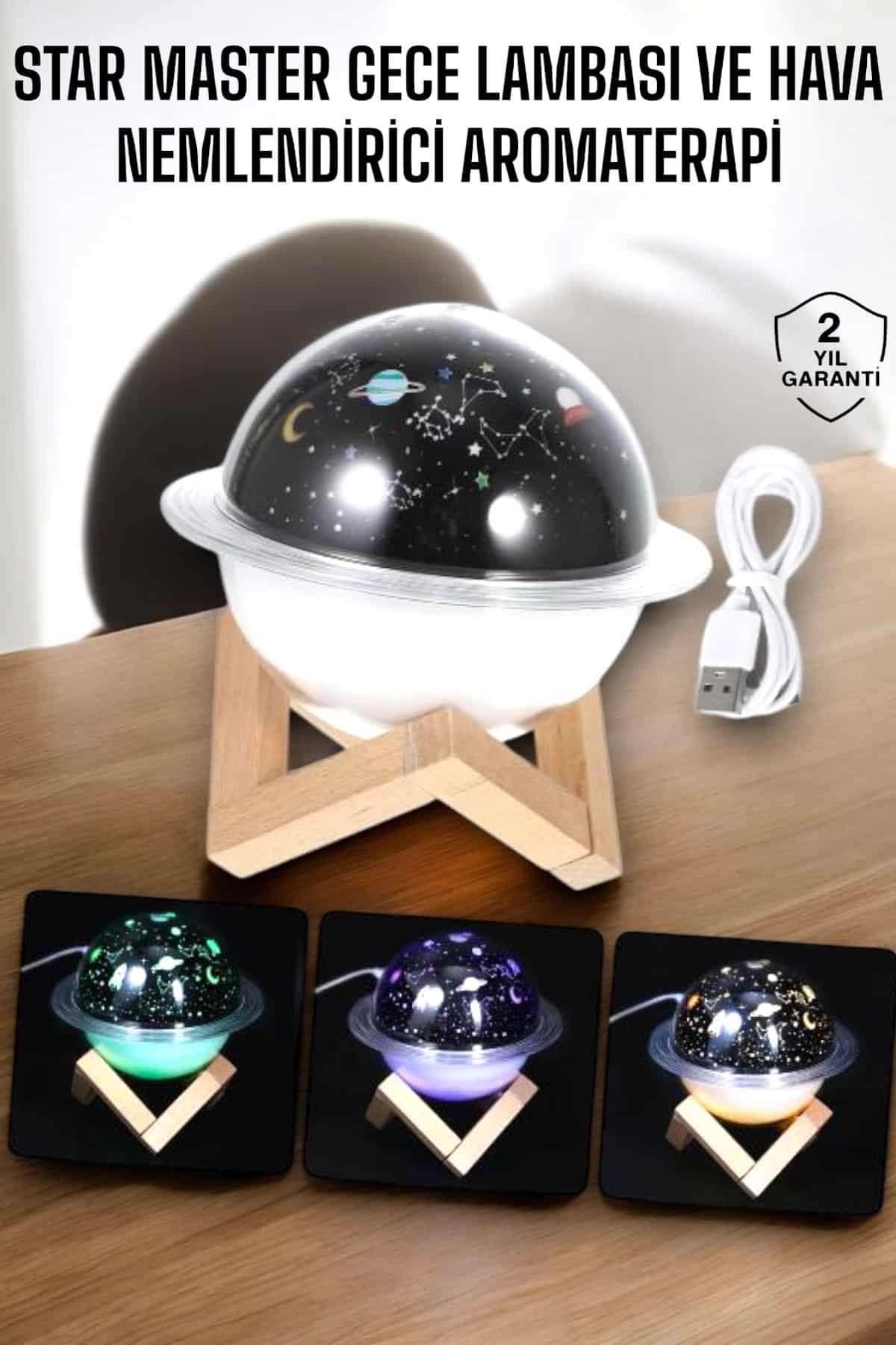 Aromaterapi Hava Nemlendirici Masa ve Gece Lambası - Lisinya