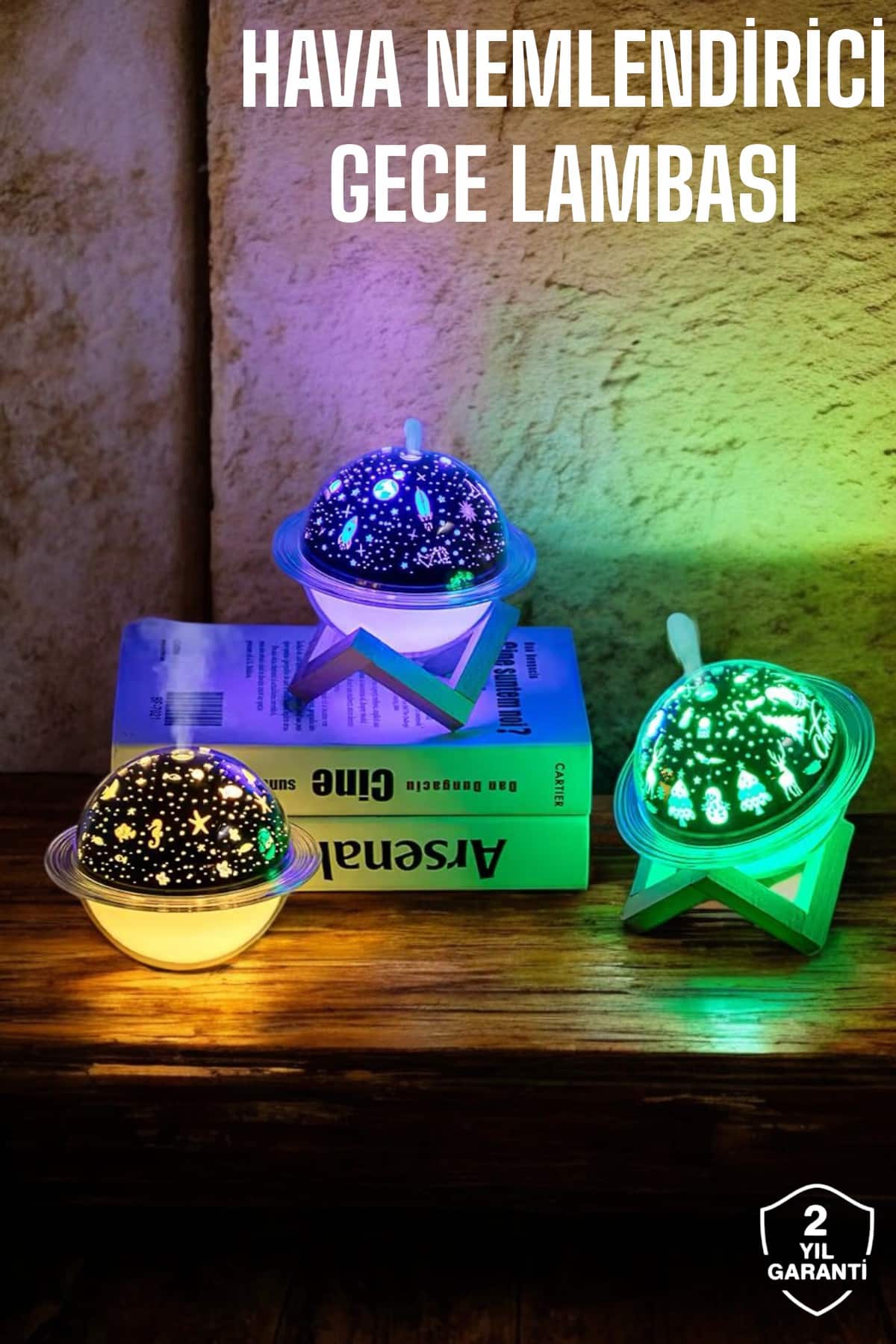 Hava Nemlendirici Masa ve Gece Lambası USB Projeksiyon Aromaterapi - Lisinya