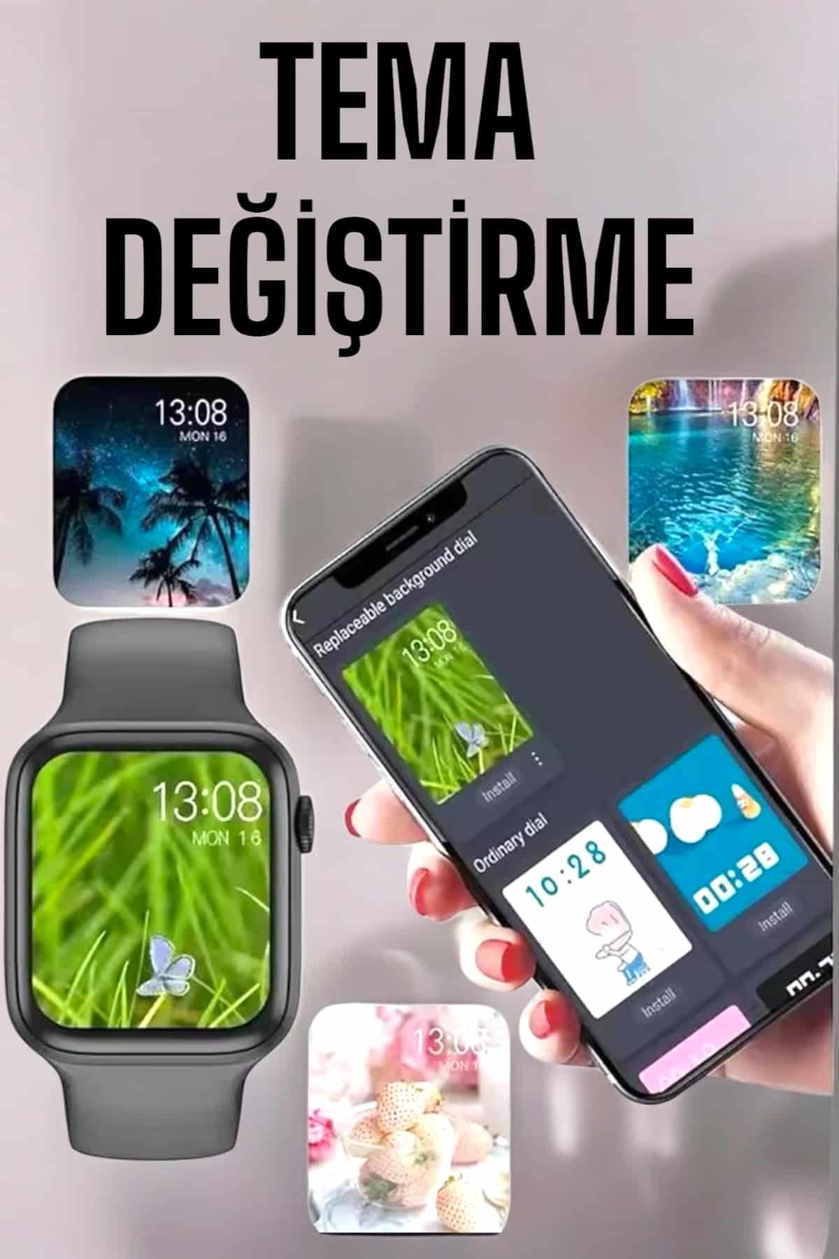 Akıllı Saat Amoled Ekran Yeni Nesil Bluetooth Bağlantılı - Lisinya