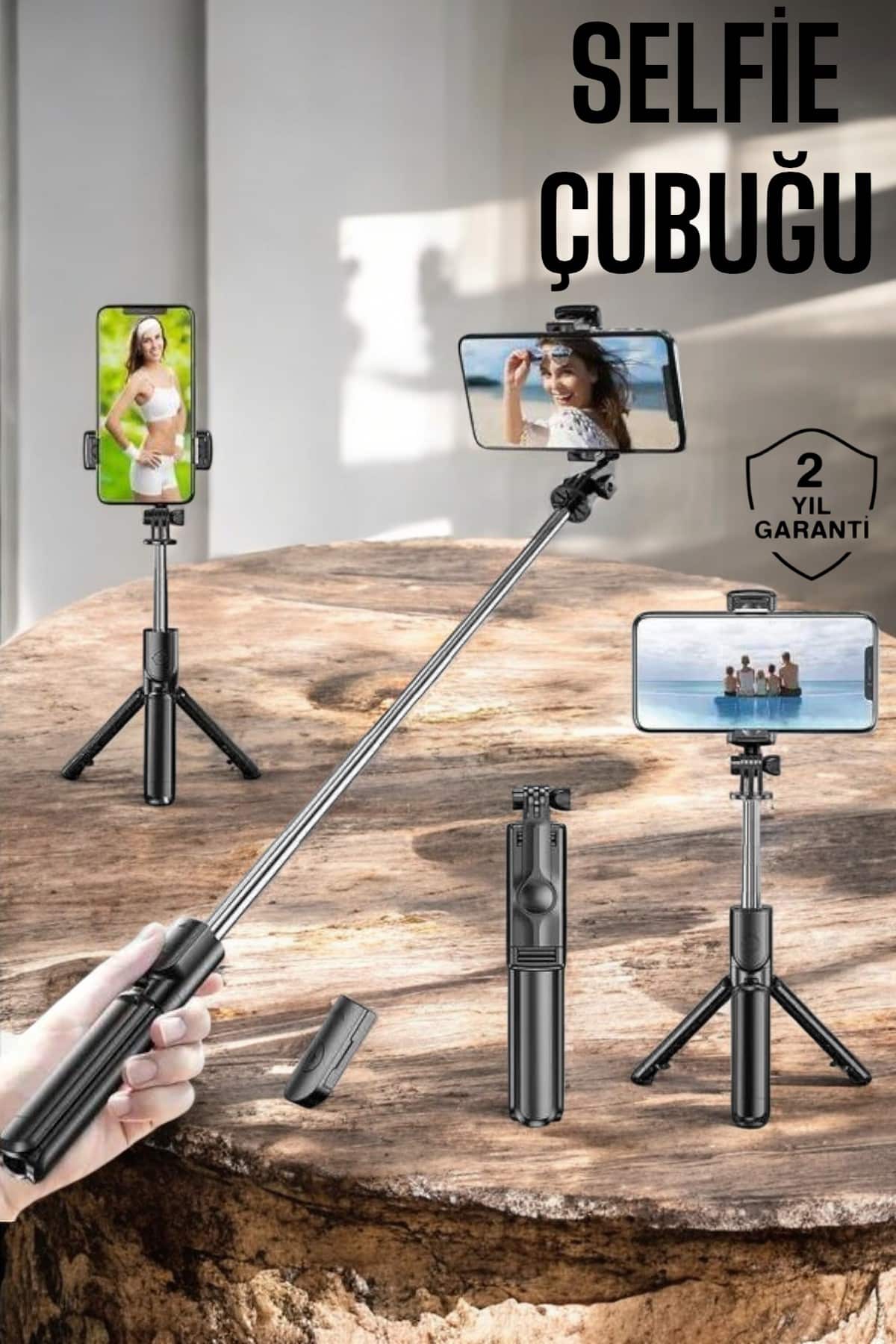 Kumandalı Tripod Telefon Tutucu Selfie Çubuğu 360 Derece Dönebilen - Lisinya