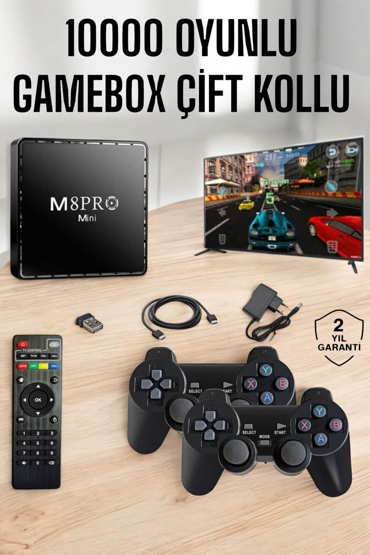 TV Box Çift Oyun Kollu 10000 Oyunlu Atari - Lisinya