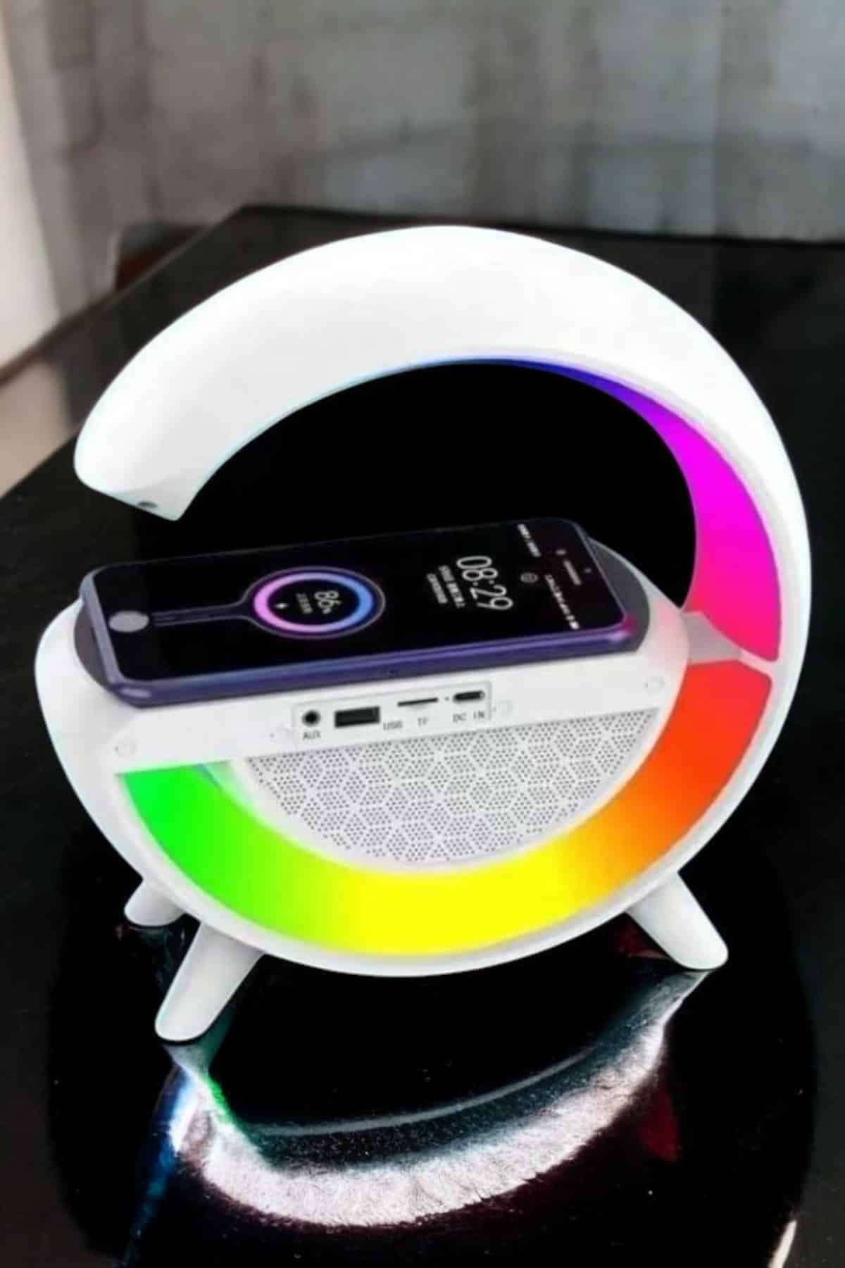 Bluetooth Hoparlör Dijital Göstergeli Wireless Şarj RGB Işıklı - Lisinya